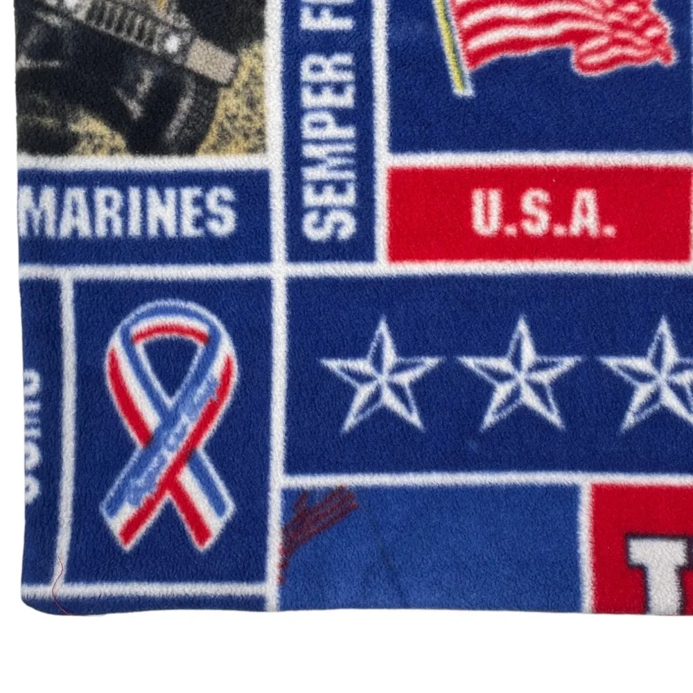 USMC Marine Corps Fleece Pillowcase Marines Flag Military Tank Standard Pillow